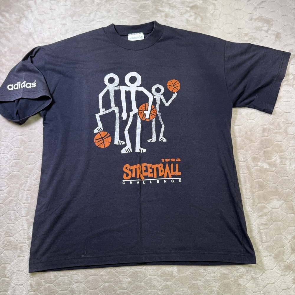VTG 1993 Adidas Streetball Challenge Shirt Mens XL Barcelona Faded Black Rare